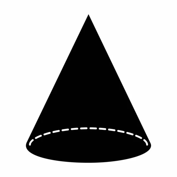 白色背景上的锥形黑色图标说明 — 图库矢量图片