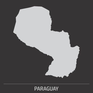 Gri arkaplanda etiketli Paraguay haritası simgesi