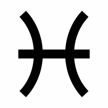 Beyaz arkaplanda Balık burcu simgesi çizimi