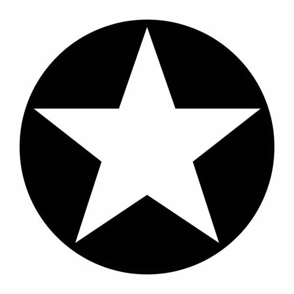 Black Circled Star Icon White Background — Stock Vector