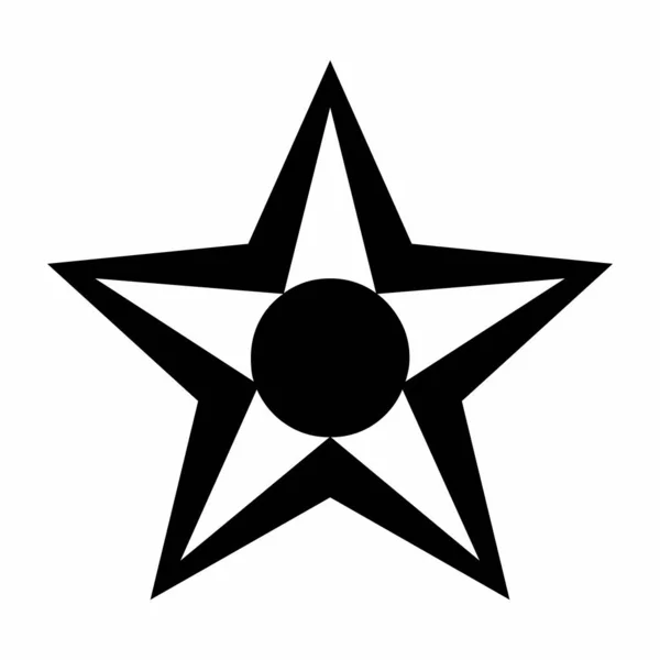 Icono estrella centro negro — Archivo Imágenes Vectoriales