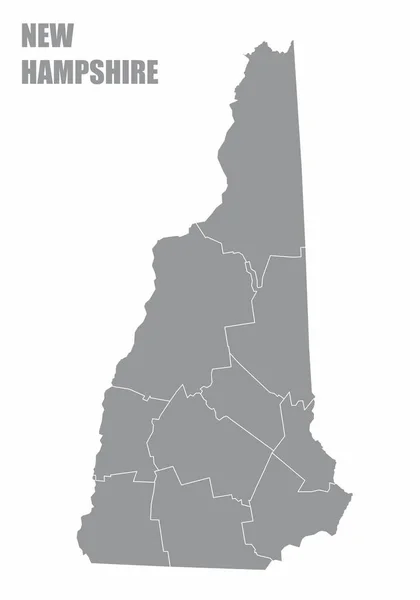 Mapa dos condados do estado de New Hampshire —  Vetores de Stock