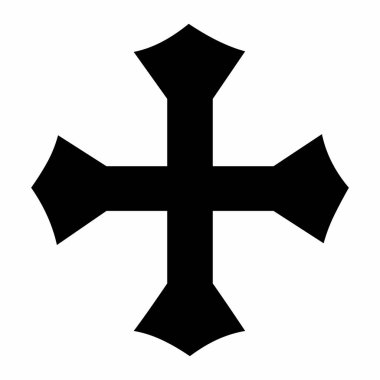 Beyaz arkaplanda çapraz Pommee simgesi çizimi