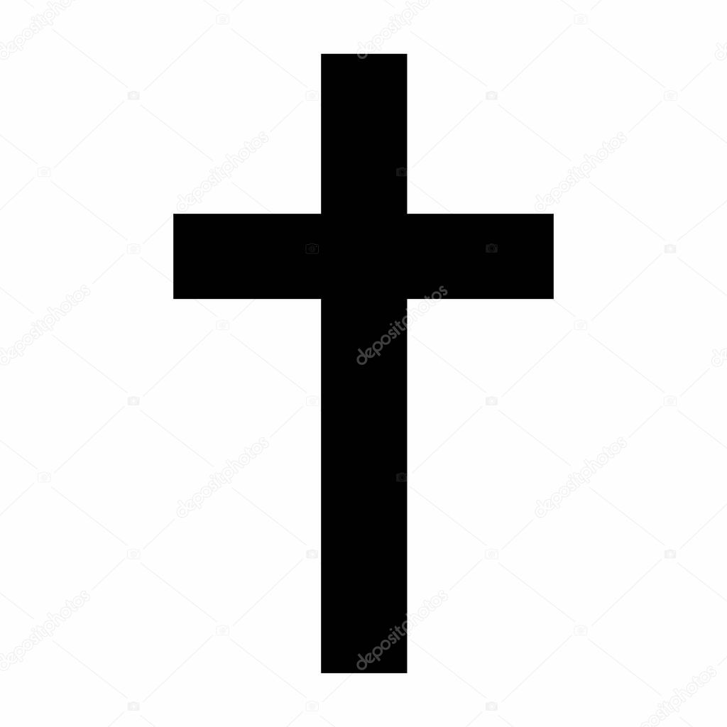 A black Latin Cross icon isolated on white background