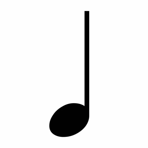 Quarter Music Note Icon Illustration White Background — Stock Vector