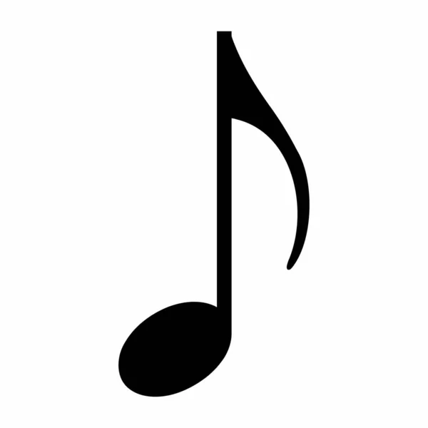 Όγδοη Εικόνα Εικονίδιο Σημείωμα Μουσική Λευκό Φόντο — Διανυσματικό Αρχείο