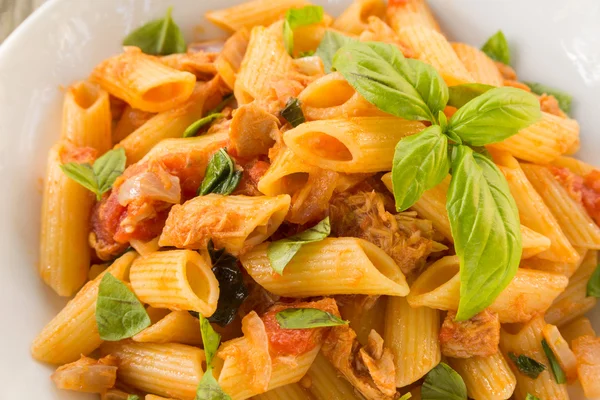 Pasta with fish ragout — Stock Photo, Image
