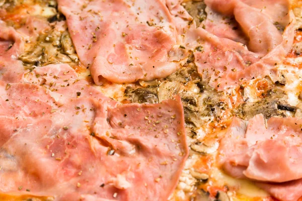 Mushroom and ham Pizza — Stock Photo, Image