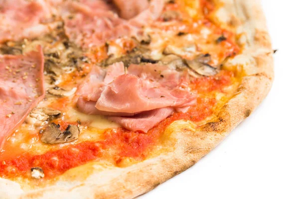 Mushroom and ham Pizza — Stock Photo, Image