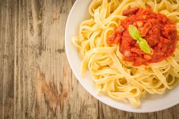 Tagliatelle Amatriciana, Italian Pasta — Stockfoto