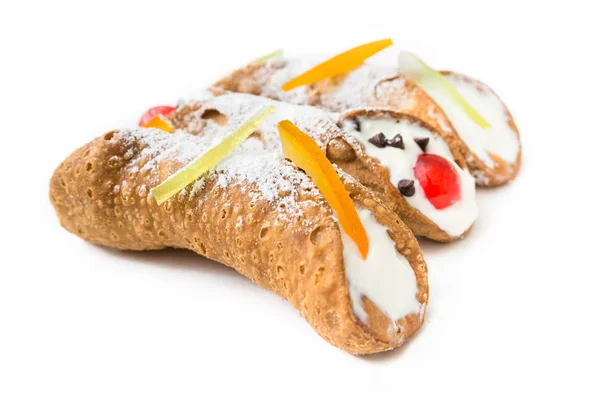 Cannoli siciliani, Dessert italiano — Foto Stock