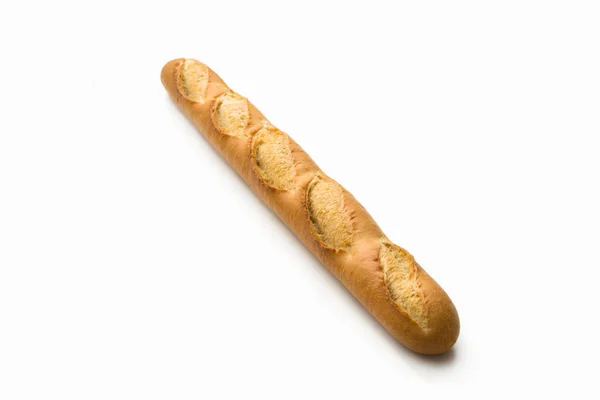 白色背景下的整个面包 — 图库照片