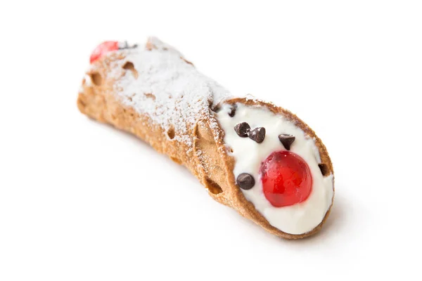 Sizilianische Cannolo, italienisches Dessert lizenzfreie Stockbilder