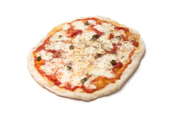 Pizza Mozzarella Tomato Sauce Capers Oregano — Stock Photo, Image