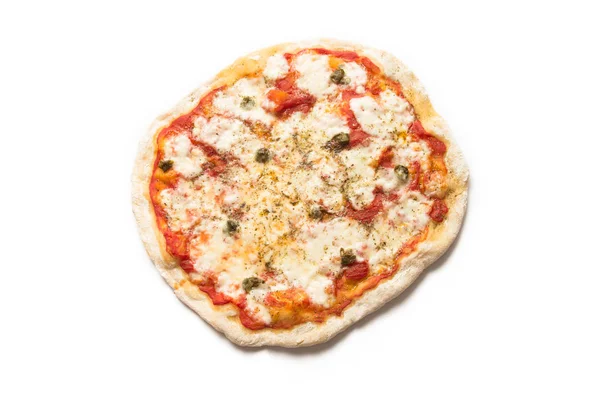 Pizza Mozzarella Sauce Tomate Câpres Origan — Photo