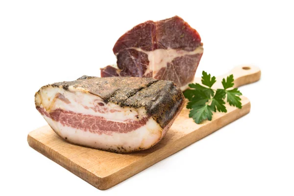 Guanciale Tedavi Ham Italyan Mutfagi — Stok fotoğraf