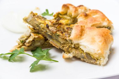 Artichoke and egg pie, Italian Food clipart