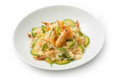Karides ve kabak risotto