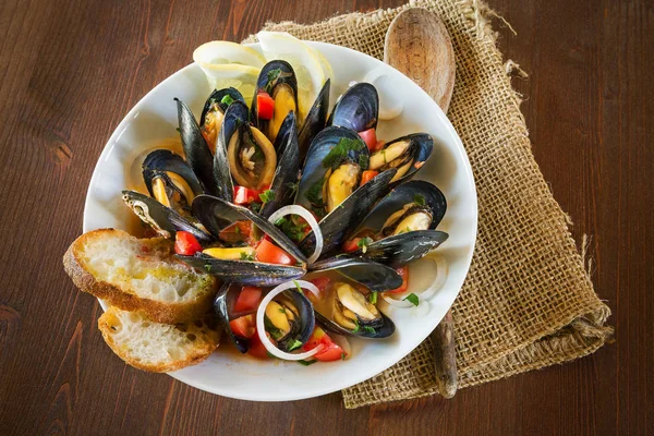 Mediterranean Mussels dish — Stock Photo, Image