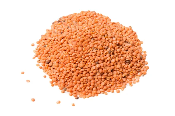 Decorticated Lentils Isolated White Background — Stock Photo, Image