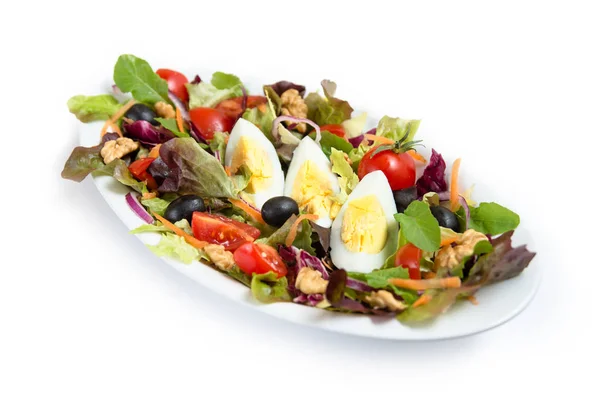 Salada Fresca Com Legumes Misturados Ovos Cozidos — Fotografia de Stock