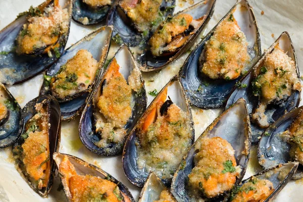 Свежеиспеченные Мидии Блюда Средиземноморской Кухни — стоковое фото