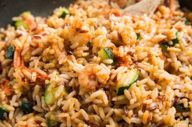 Karides ve kabak risotto 