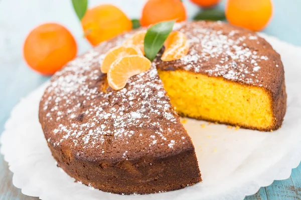 Friss Mandarin Sütemény Gyümölcs Desszert — Stock Fotó