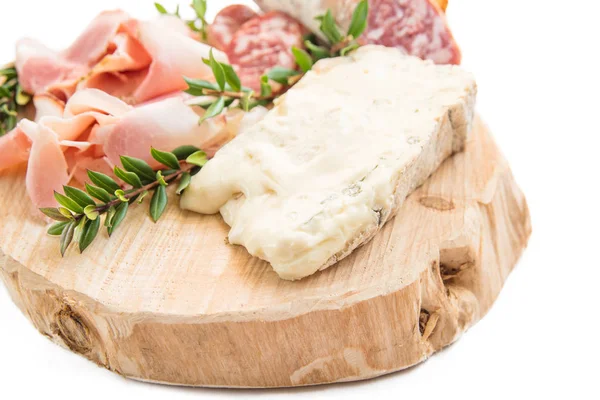 Gorgonzola Salami Prosciutto Cotto Ham Italiaanse Gerechten — Stockfoto
