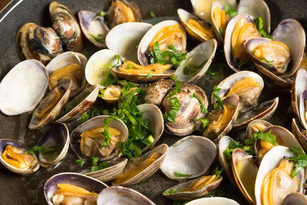 Pan Cooked Clams Mediterranean Food — Stock Photo, Image