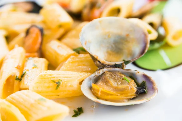 Penne Allo Scoglio Dish Italian Penne Pasta Mussel Clams — Stock Photo, Image