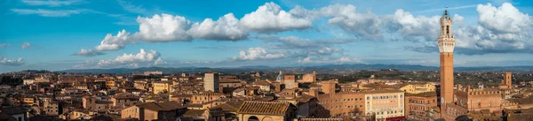 Vista Panorâmica Centro Histórico Medieval Siena Património Mundial Unesco Toscana — Fotografia de Stock