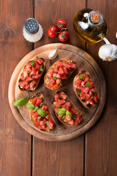 Delicious Authentic Bruschetta Italian Food — Stock Photo, Image