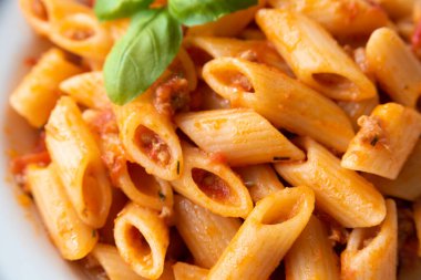 Bolonez soslu lezzetli makarna, İtalyan mutfağı. 