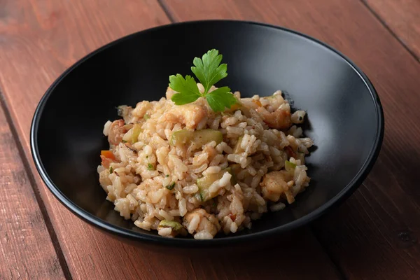 Dish Delicious Shrimp Courgette Risotto Italian Cuisine — Stock Photo, Image