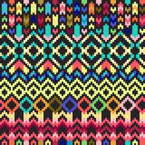 Motif de carrelage vectoriel sans couture avec motif de broderie zigzag géométrique traditionnel venezuela . — Image vectorielle