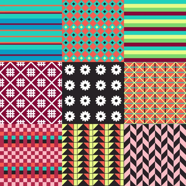 Набір кольорів вектор безшовні плитка шаблонів у традиційному стилі Пуерто-Ріко. — стоковий вектор