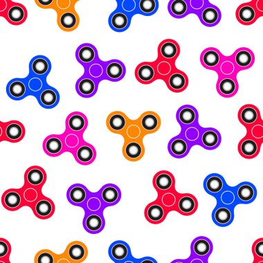 Dikişsiz desen arka plan tekrar rengini yapılan kıpır Spinner oyuncak el.