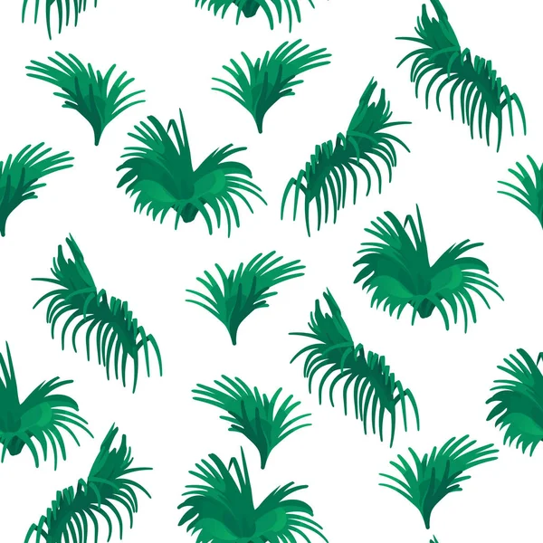 Abstract vector floral pattern with tropical palm leaves. Green summer concept. — Stock Vector