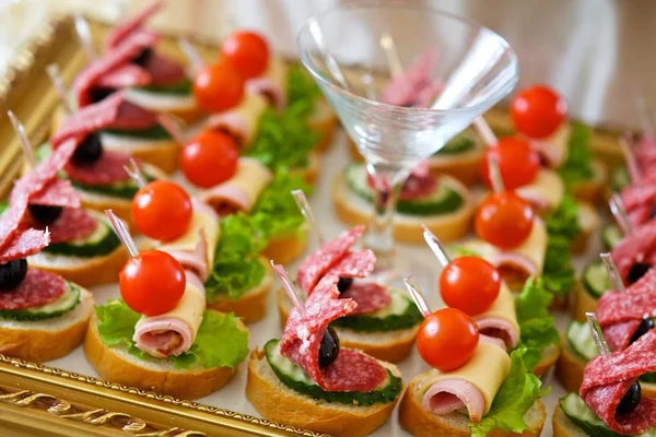 Appetizer canapés — Stock Photo, Image