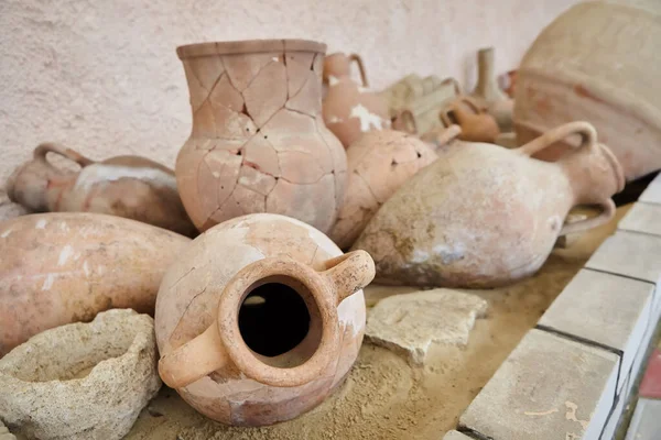 Ancient Greek Jugs Amphorae Historical Household Items — Stock Photo, Image