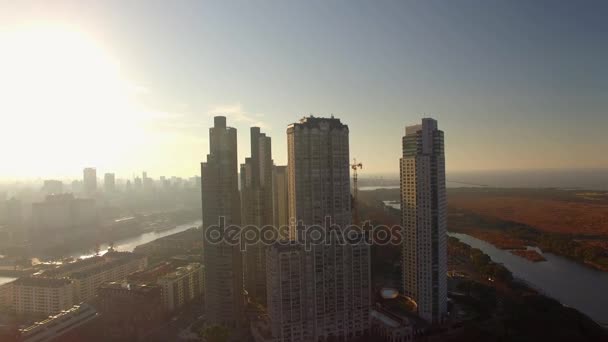 Parlak modern skycrapers Buenos Aires, Arjantin — Stok video