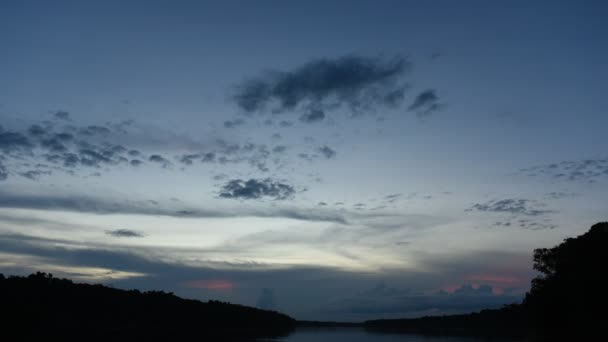 Dusk to night time lapse of clouds in sky — Stock Video