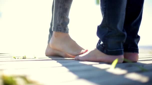 Couple playing with feets — Stock Video