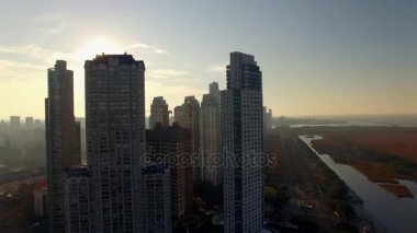 Arkadan aydınlatmalı gökdelenler Buenos Aires, Arjantin