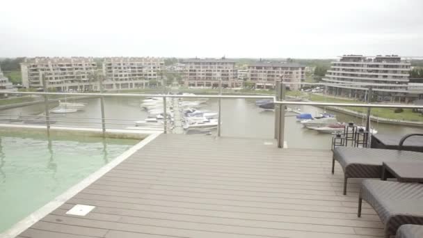 Marina viewed from rooftop — Stock Video