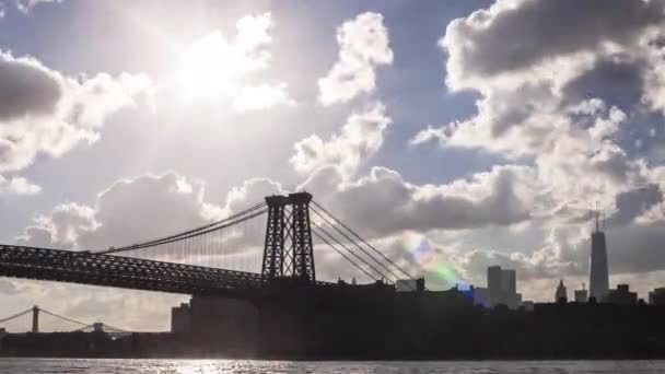Williamsburg puente en la ciudad de Nueva York — Vídeo de stock