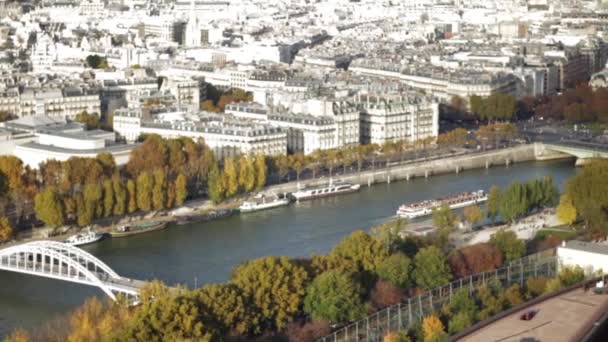 Aerial view of Paris, France — Stock Video