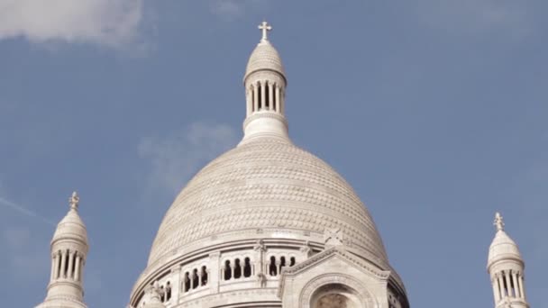 Paris'te Sacre Coeur Bazilikası — Stok video