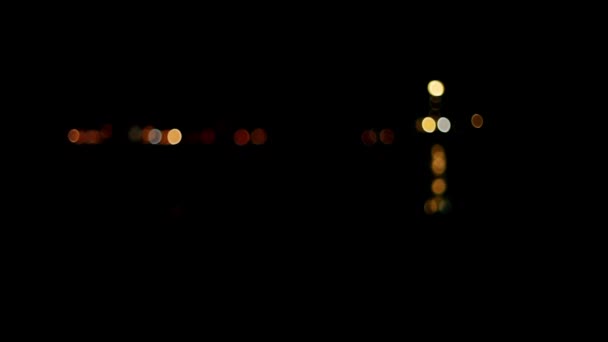 Faro lampeggiante di notte — Video Stock
